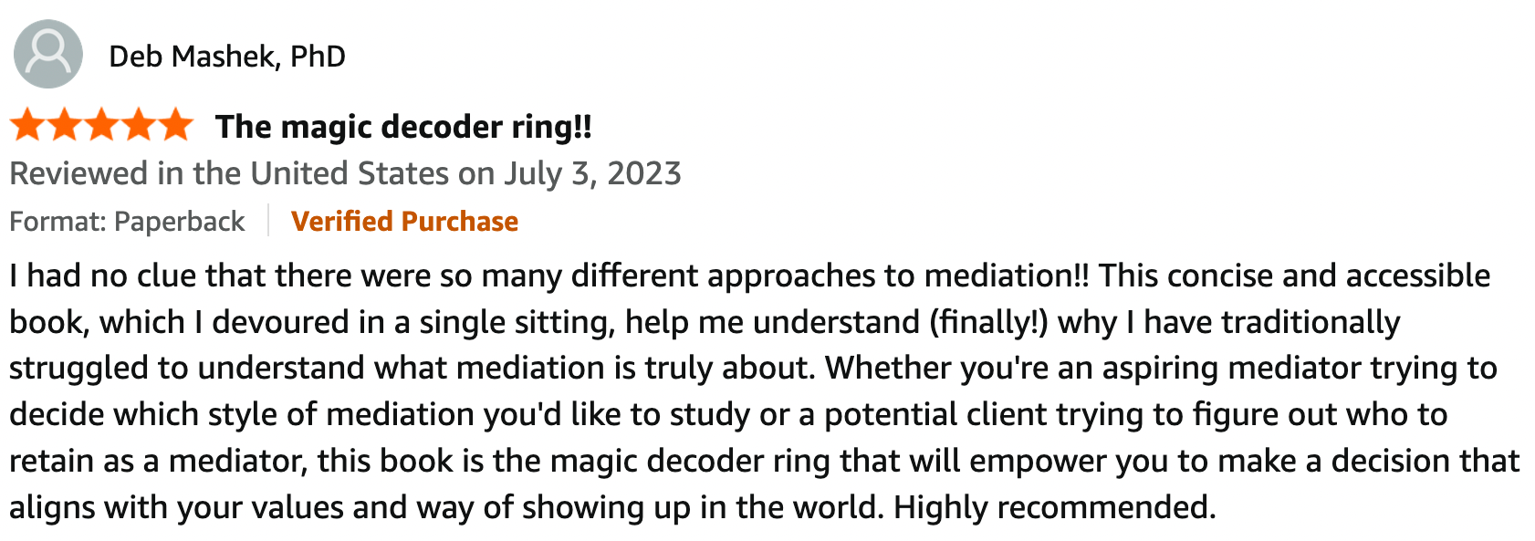 Deb M testimonial