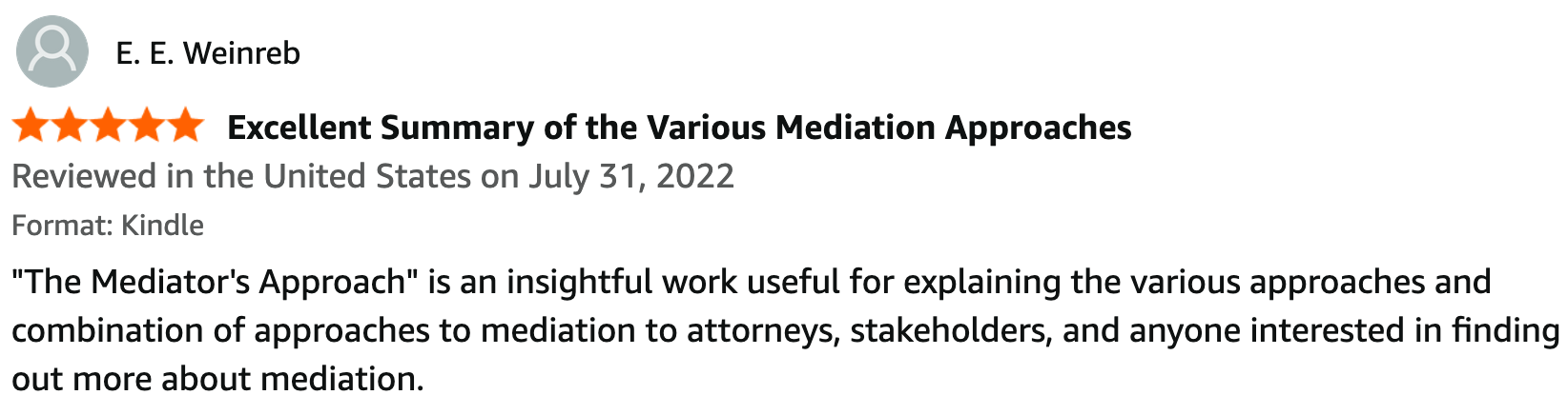 E. E. Weinreb testimonial